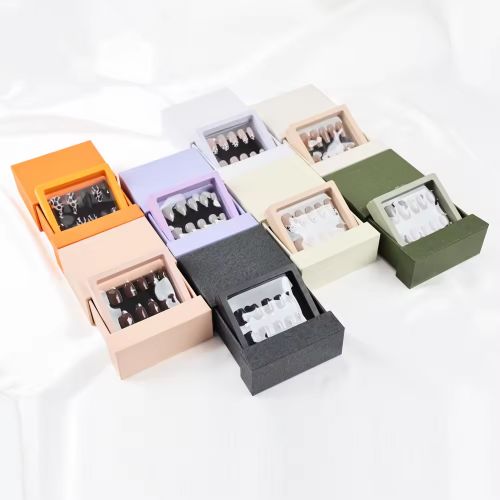 Custom Logo rigid Nail paper Nail Packaging Box Set Empty Nail Display Box Drawer Boxes