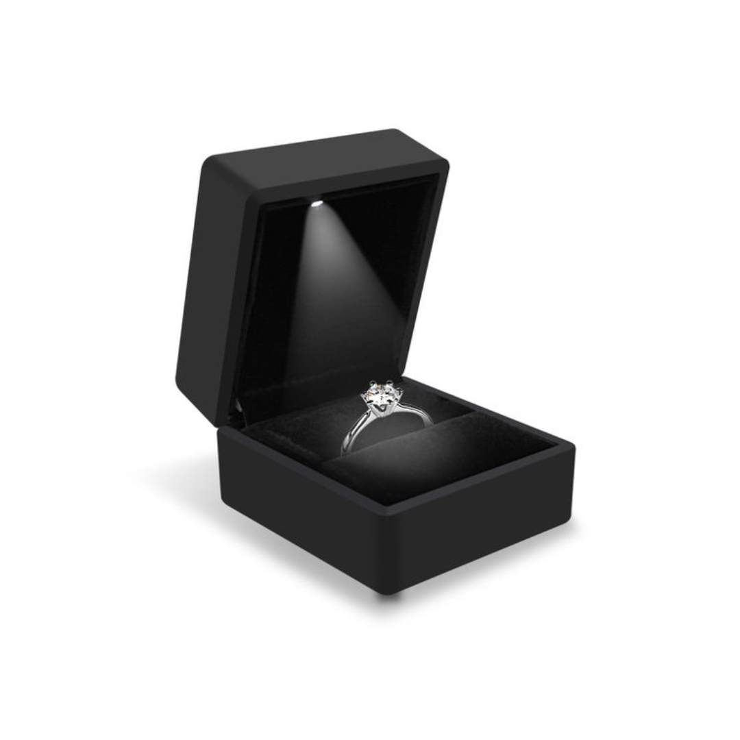 Luxury Custom Black Red Jewelry Box with LED Light