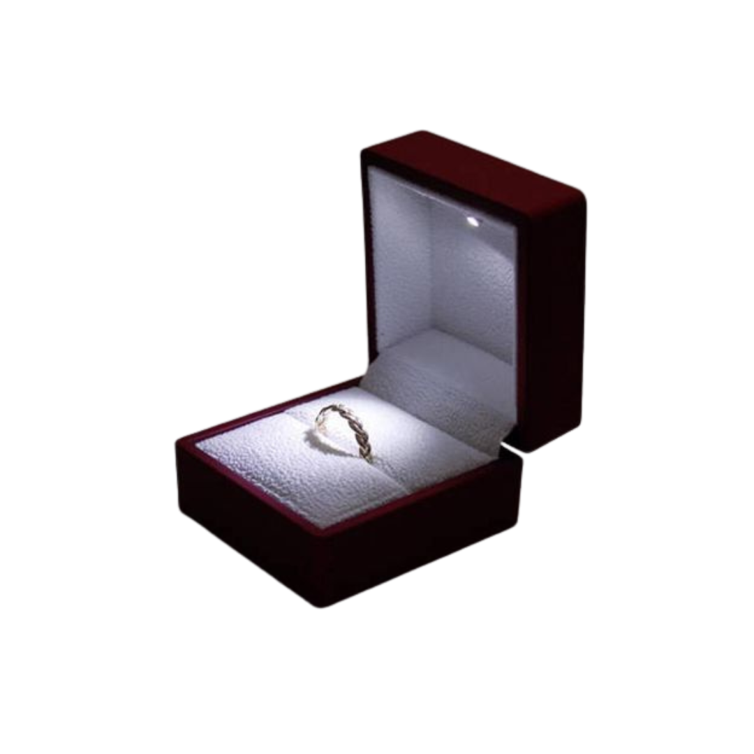 Luxury Custom Black Red Jewelry Box with LED Light