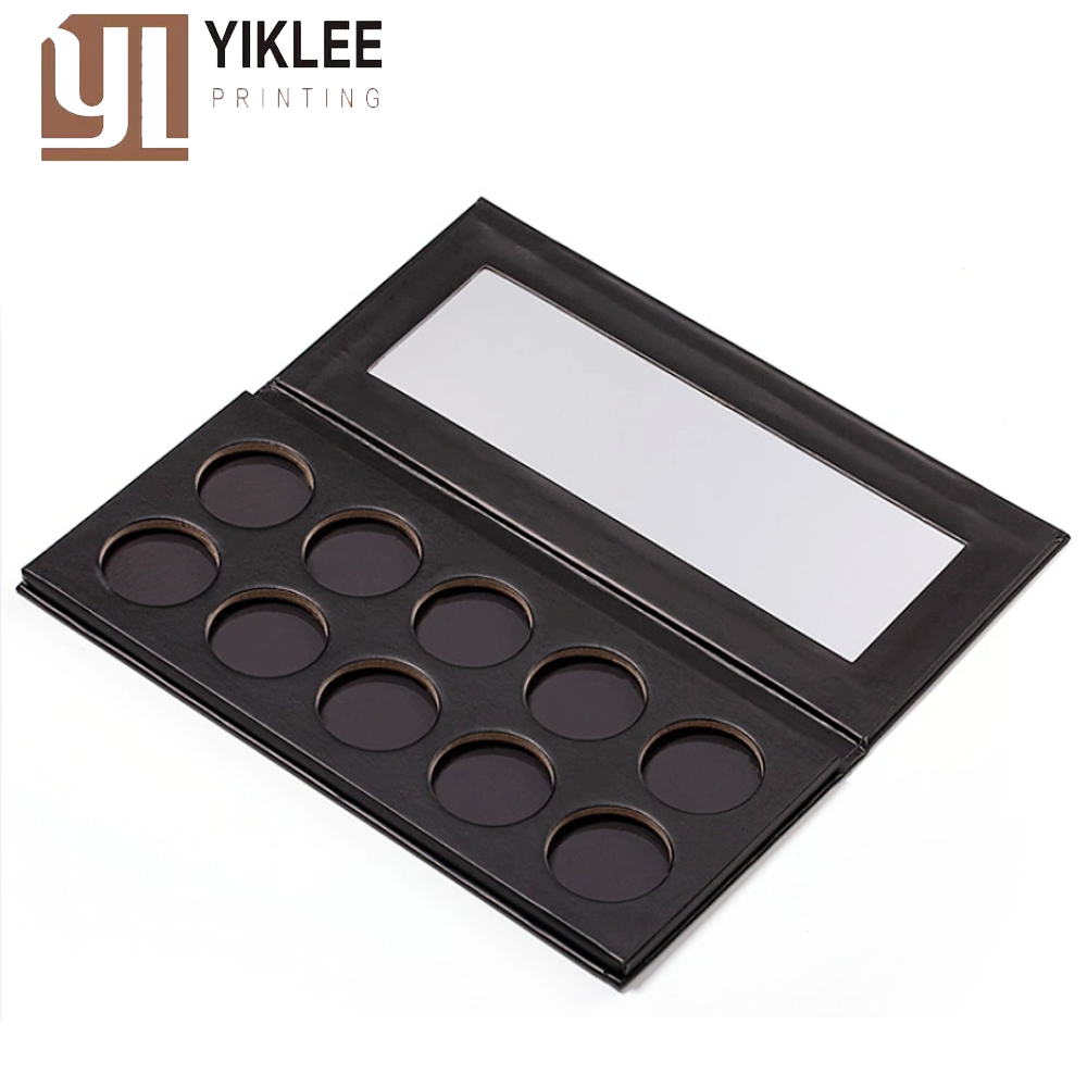 Custom Empty Magnetic 10 color Black Matte Eyeshadow Palette