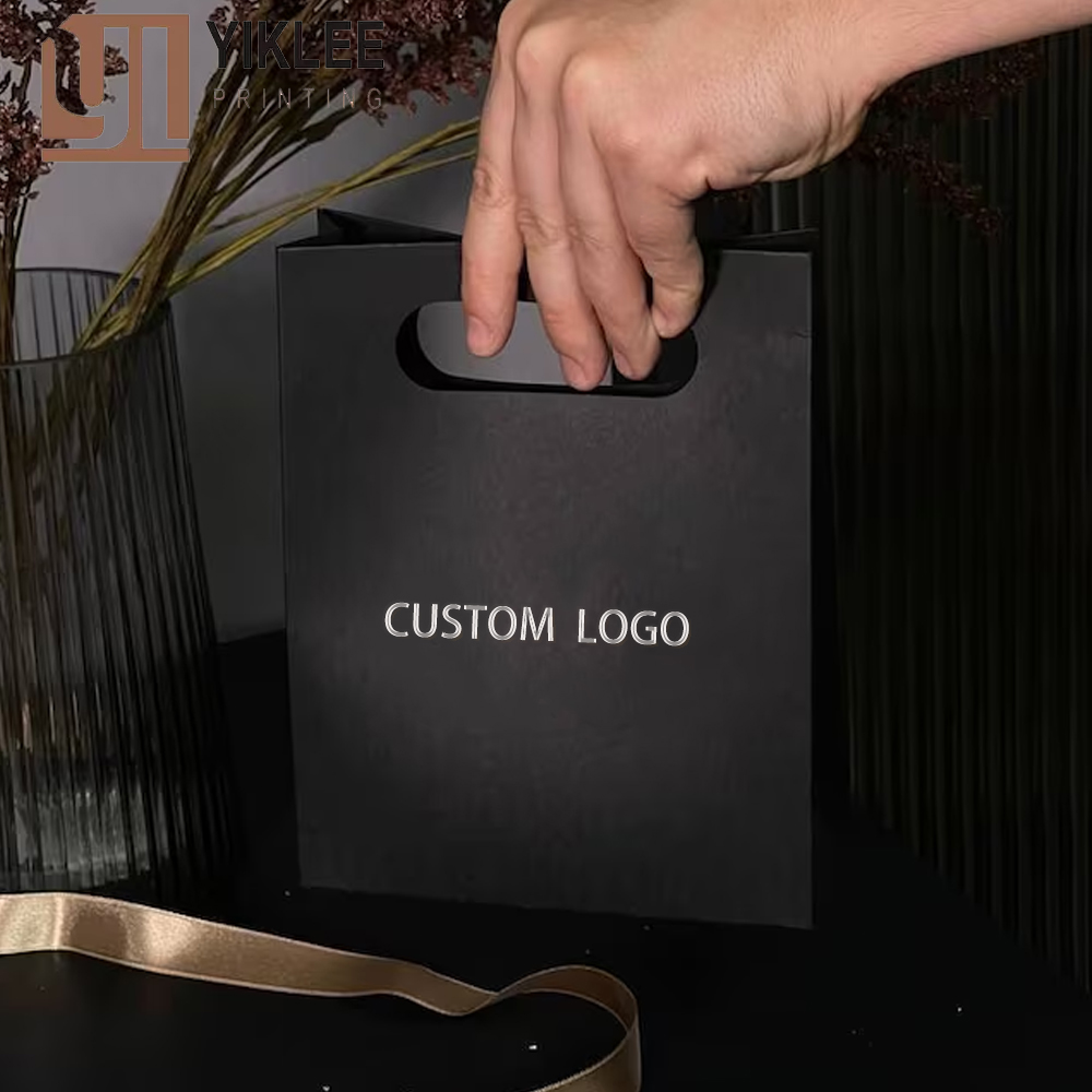Boutique Jewelry and Cosmetic Gift Black Paper Bag