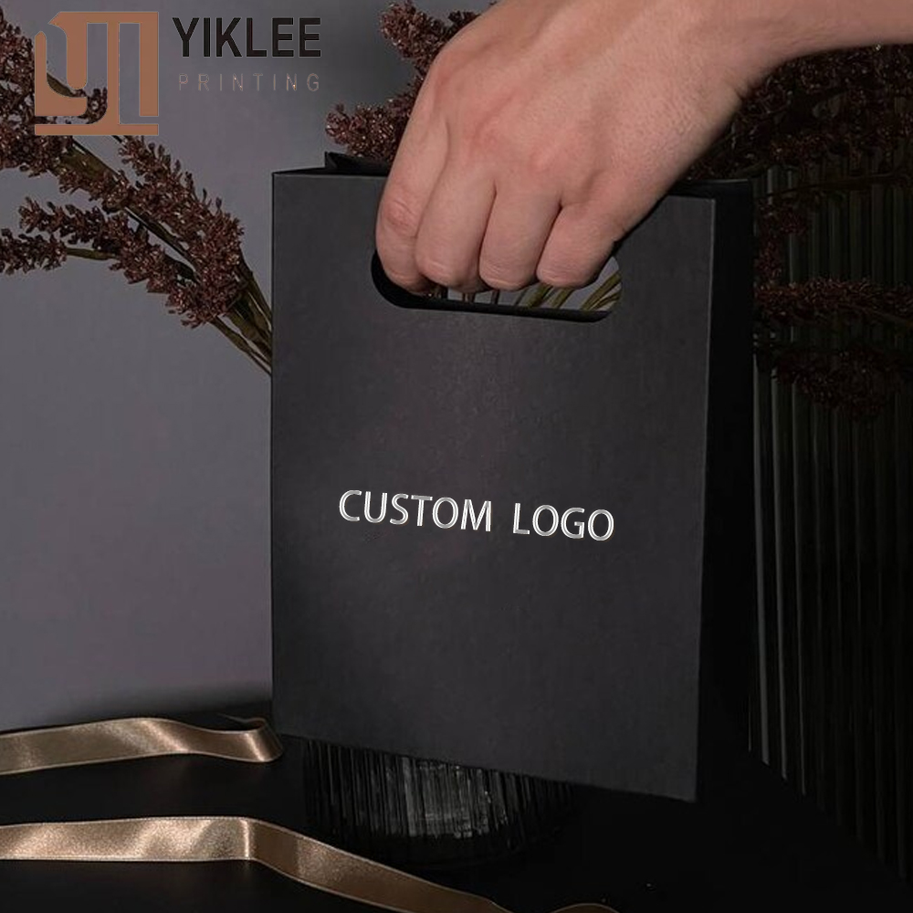 Boutique Jewelry and Cosmetic Gift Black Paper Bag