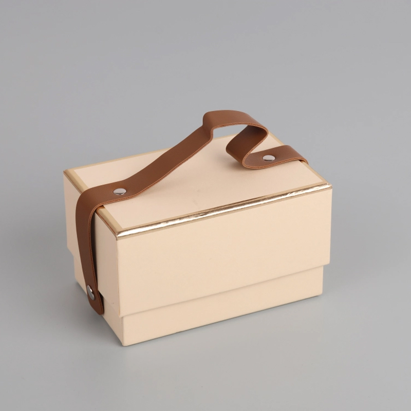 Christmas Wedding Custom Rigid Gift Box with PU Handles