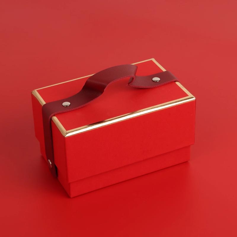 Christmas Wedding Custom Rigid Gift Box with PU Handles