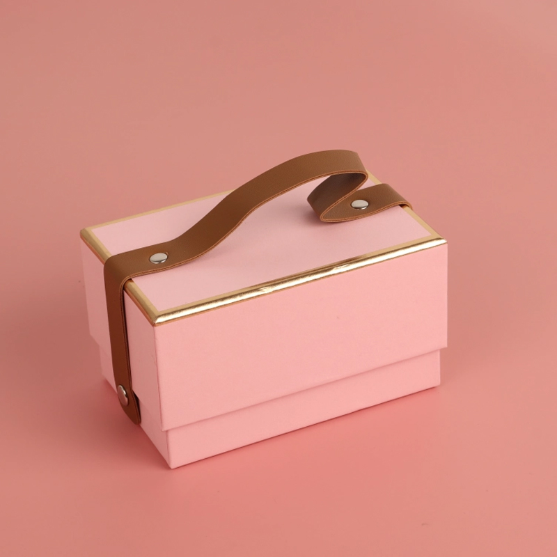 Christmas Wedding Custom Rigid Gift Box with PU Handles