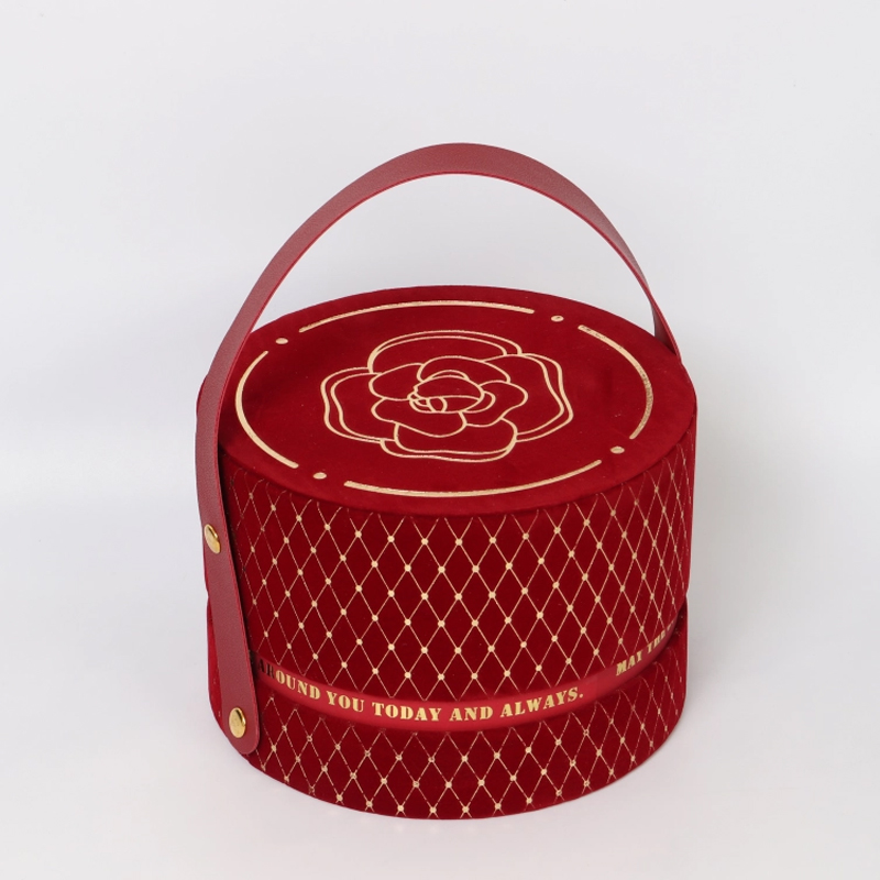 Luxury Wedding Cosmetic Round Gift Boxes with Handle