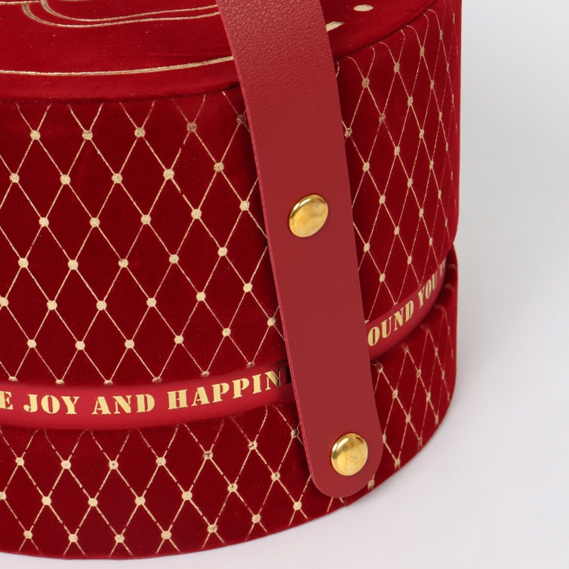 Luxury Wedding Cosmetic Round Gift Boxes with Handle
