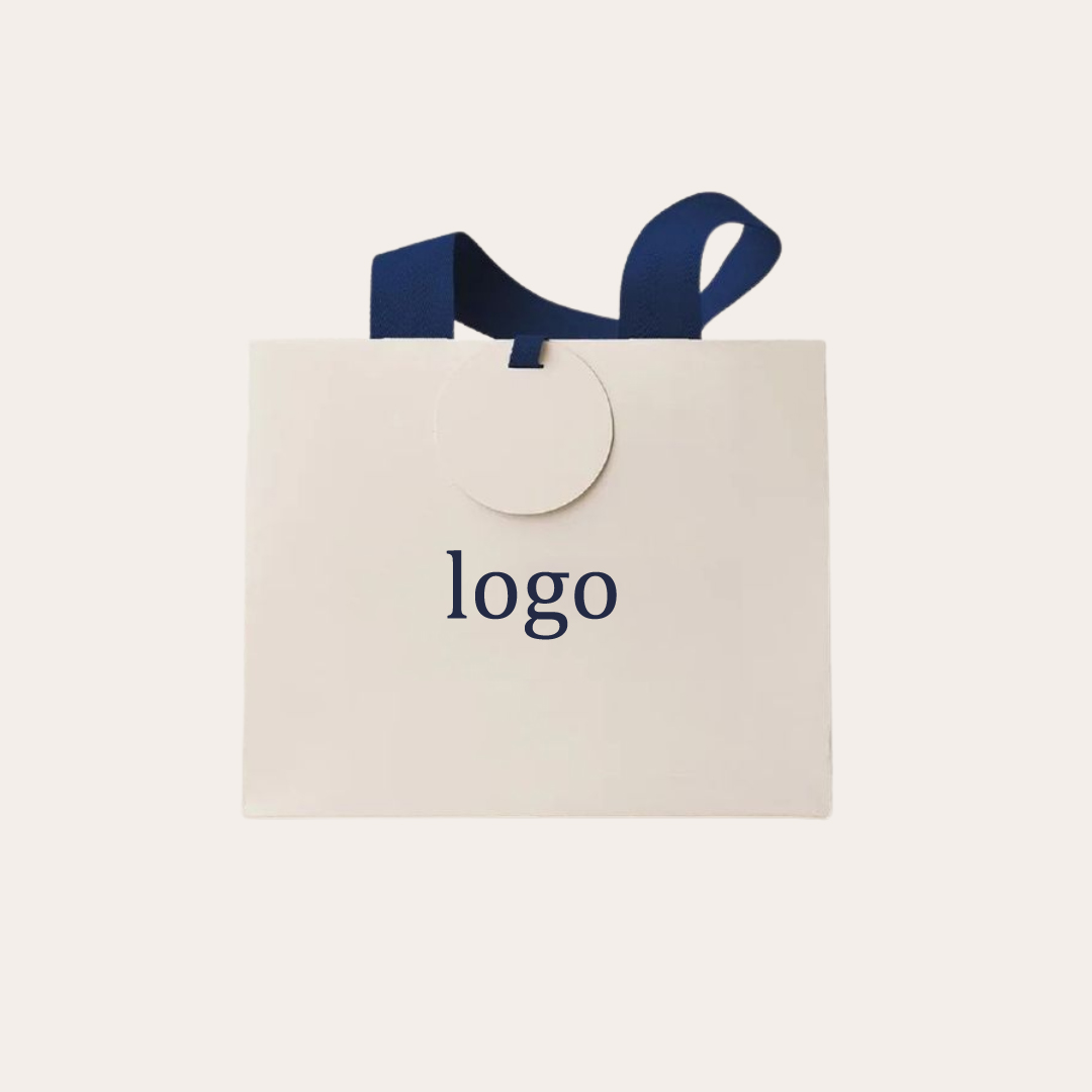 Custom Logo Festive White Paper Bag
