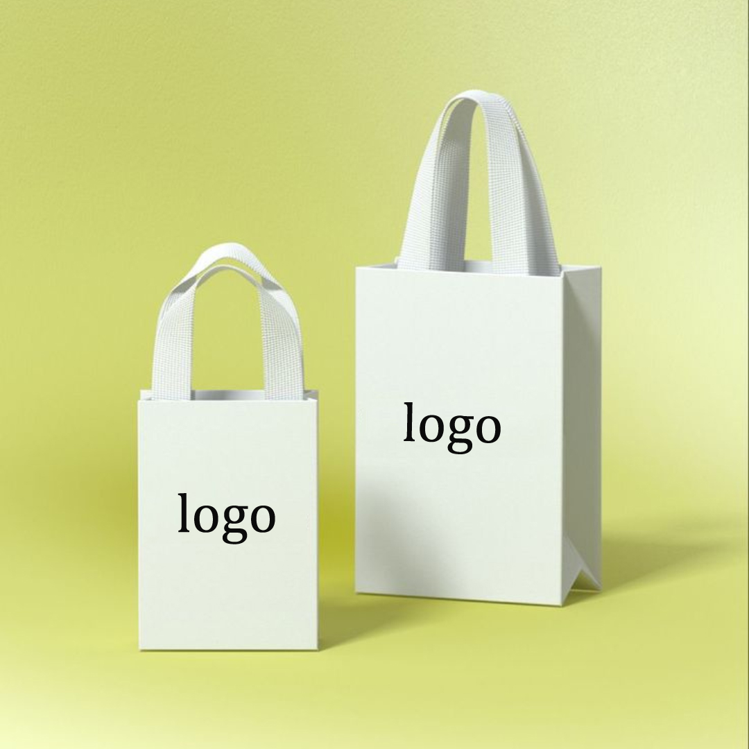 Custom Logo Festive White Paper Bag