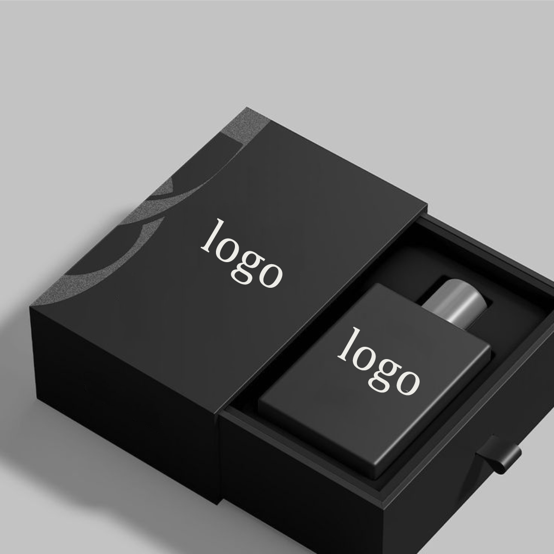 Luxury Cardboard Black Magnetic Clamshell Box with Paper Insert