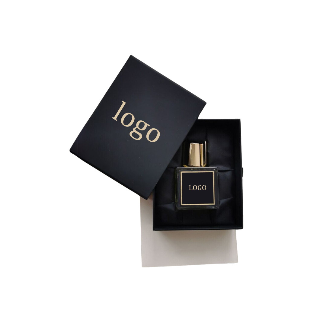 Luxury Cardboard Black Magnetic Clamshell Box with Paper Insert