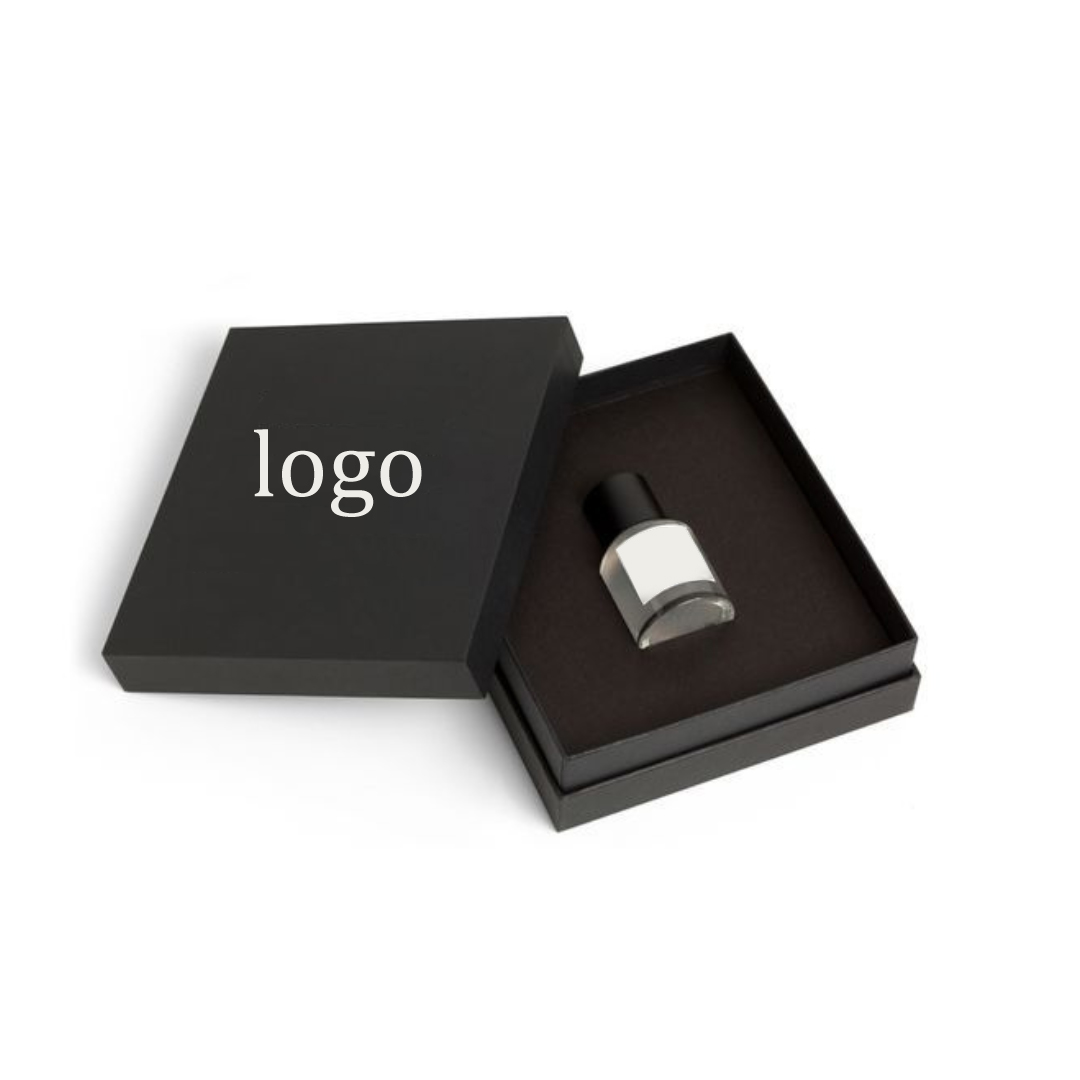 Luxury Cardboard Black Magnetic Clamshell Box with Paper Insert