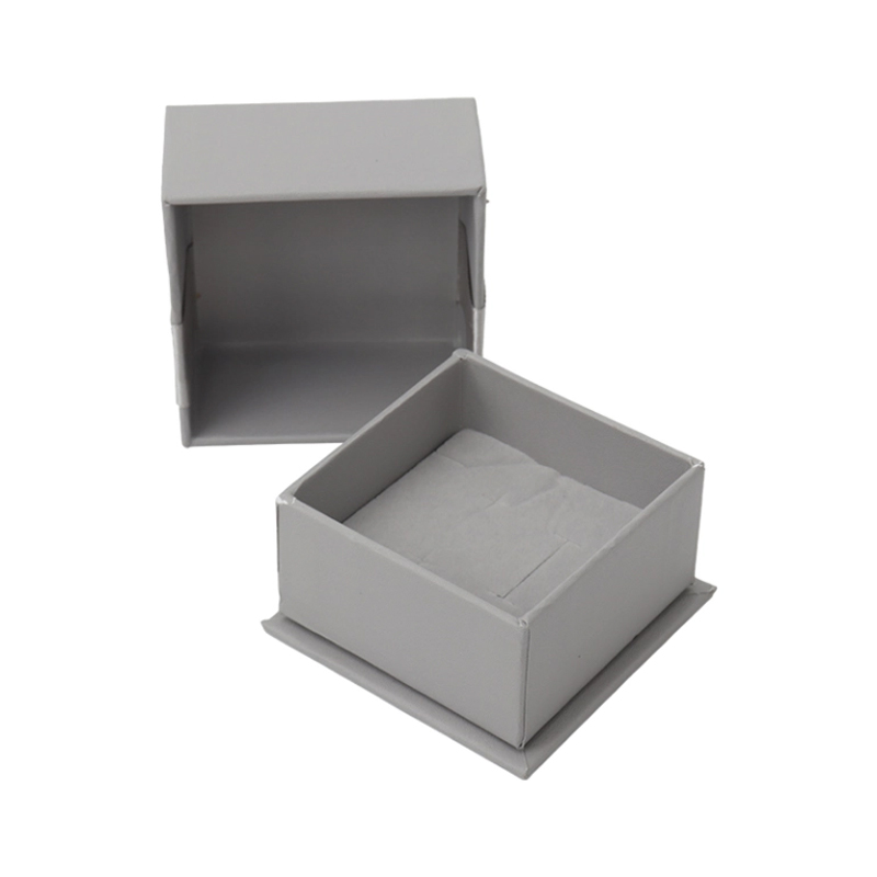 Grey Ribbon Jewelry Gift Boxes with Recycled Cardboard