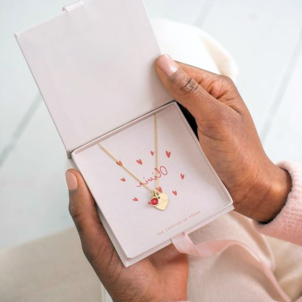 Handmade Jewelry Packaging Box with Custom Gold Logo and Ribbon