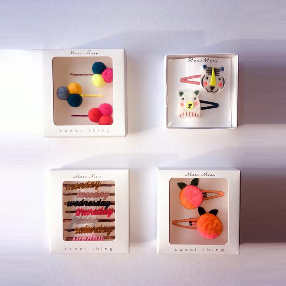 Mini French Custom Logo Hair Clip Set Paper Boxes