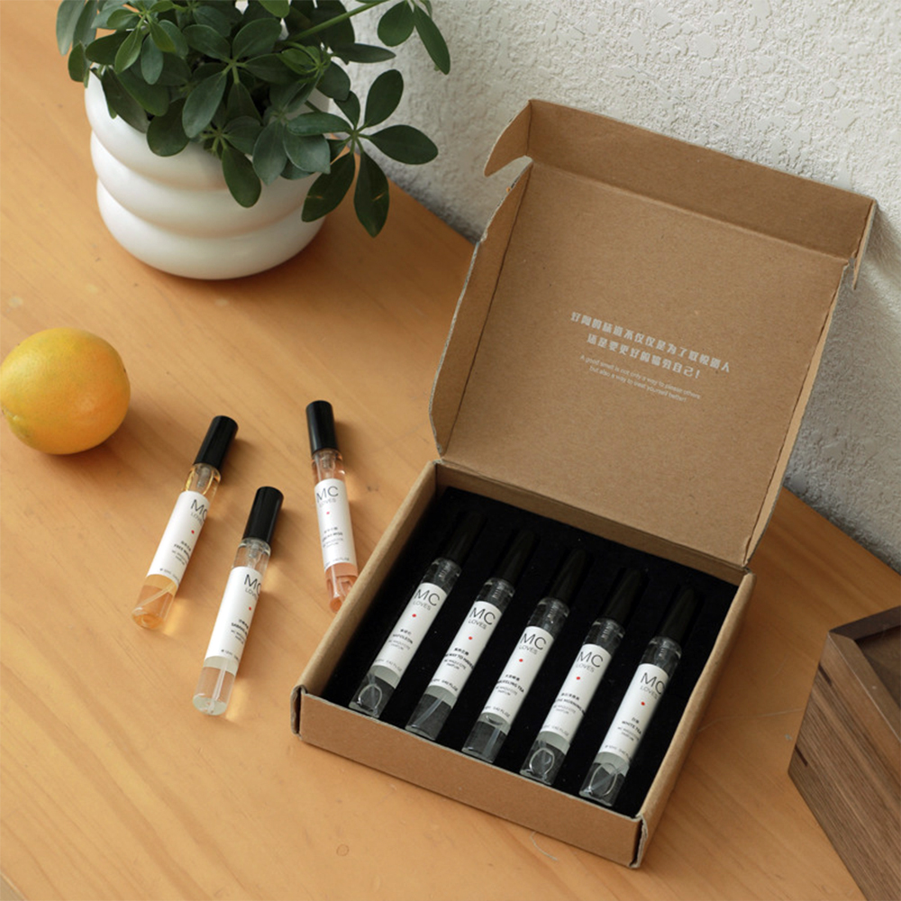 2ml 3ml 5ml 10ml Printed Kraft Perfume Sets Shipping Boxes
