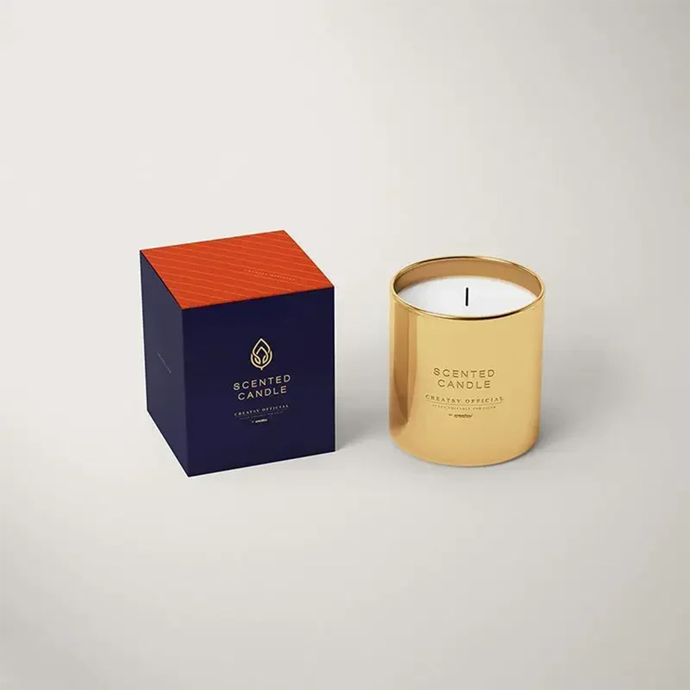 Mockup Service Customized Home Fragrance Paper Box Candle Packing Boxes Candle Jar Packaging Boxes