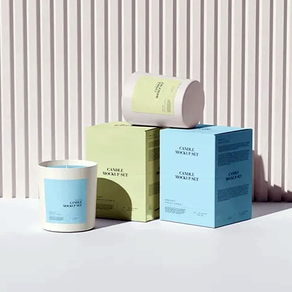 Mockup Service Customized Home Fragrance Paper Box Candle Packing Boxes Candle Jar Packaging Boxes