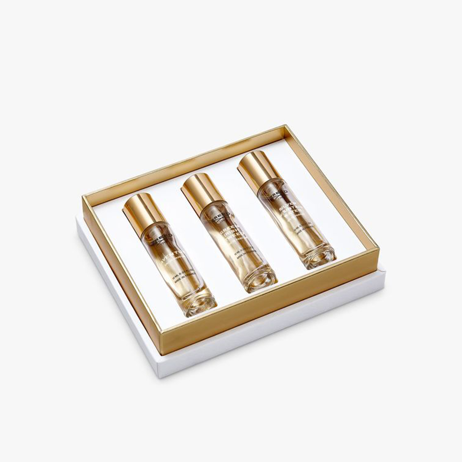 Mockup Service Customized Gold Logo 2ml 3ml 5ml Essential Parfums Discovery Set Packaging Box with Foam Insert