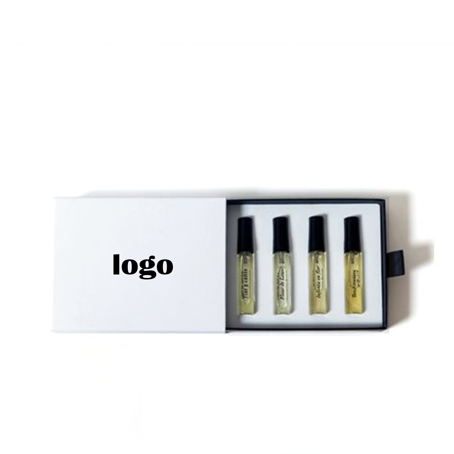 Mockup Service Customized Gold Logo 2ml 3ml 5ml Essential Parfums Discovery Set Packaging Box with Foam Insert