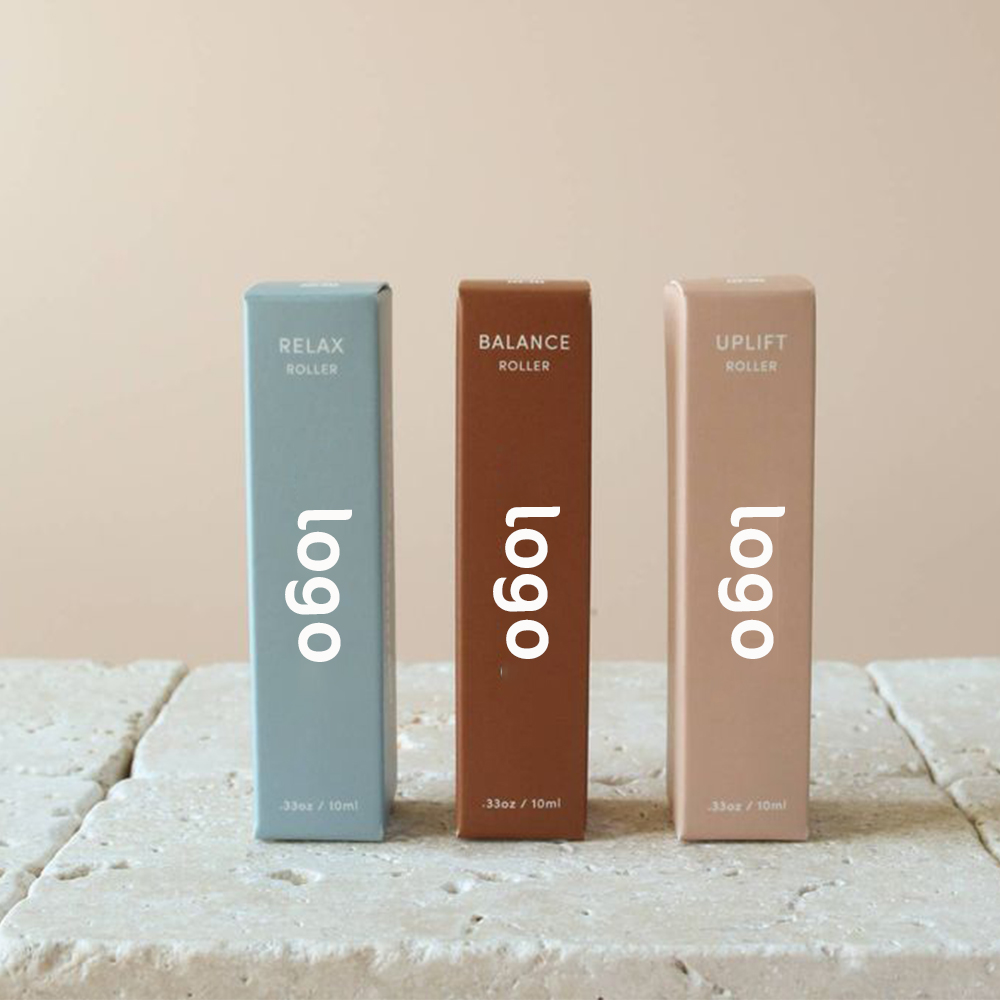 Customized Logo 3ML 5ML 10ML Rollerball Perfume Oil Paper Box Essential Parfums Packaging Box For Rollerball Bottles